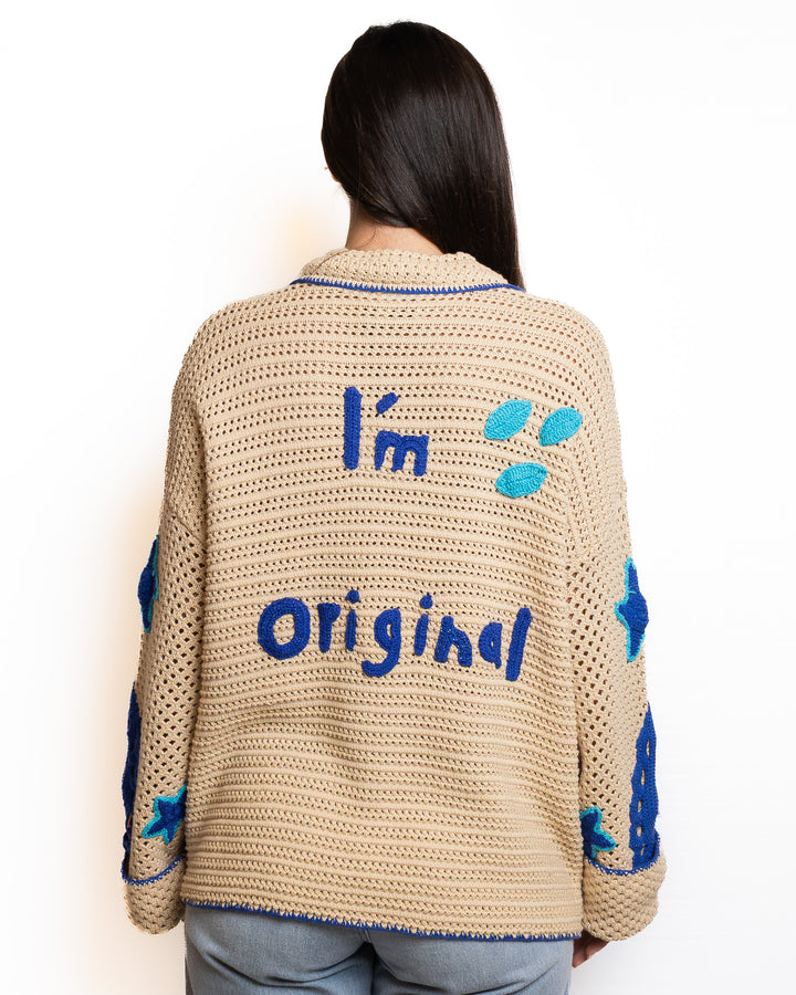 Cotton Jacket in Crema &amp; Blue by Me 369 - view 3