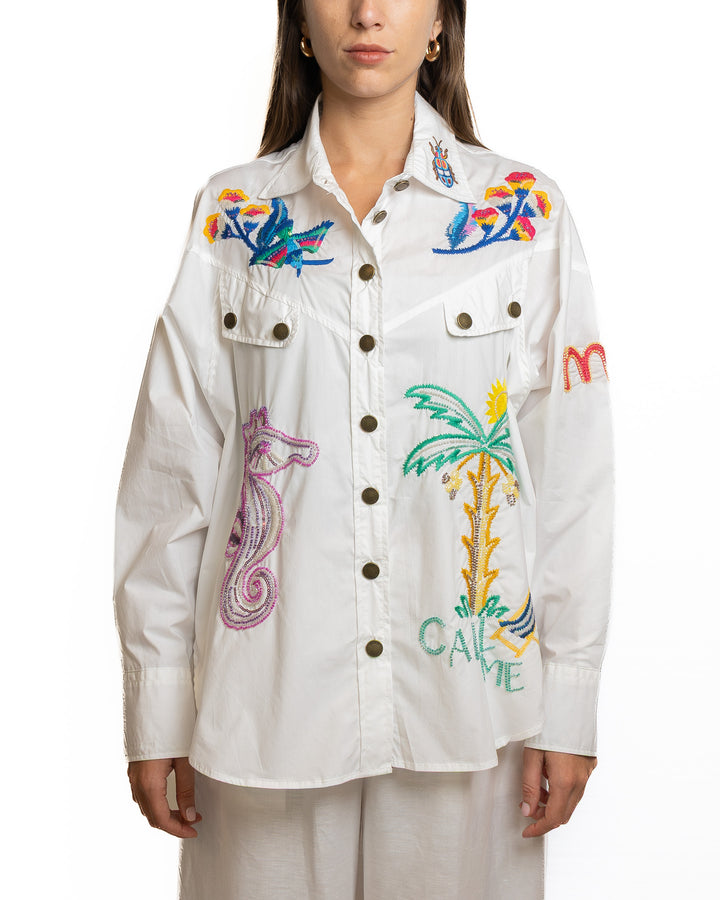 Cotton Shirt in White by Me 369 - view 5