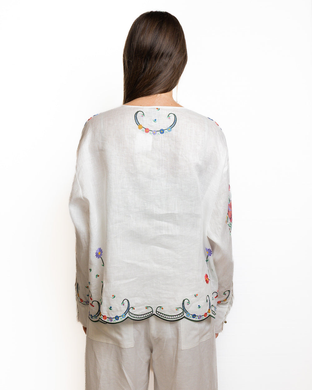 Linen Shirt in White by Me 369 - view 2