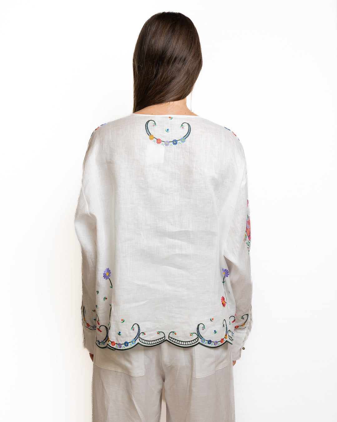 Linen Shirt in White by Me 369 - view 2