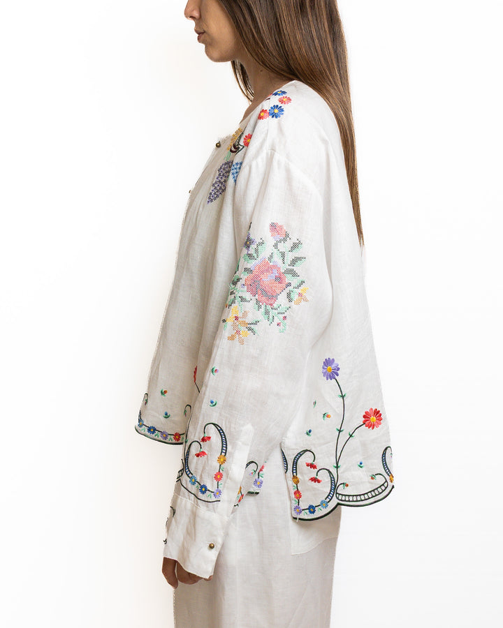 Linen Shirt in White by Me 369 - view 3