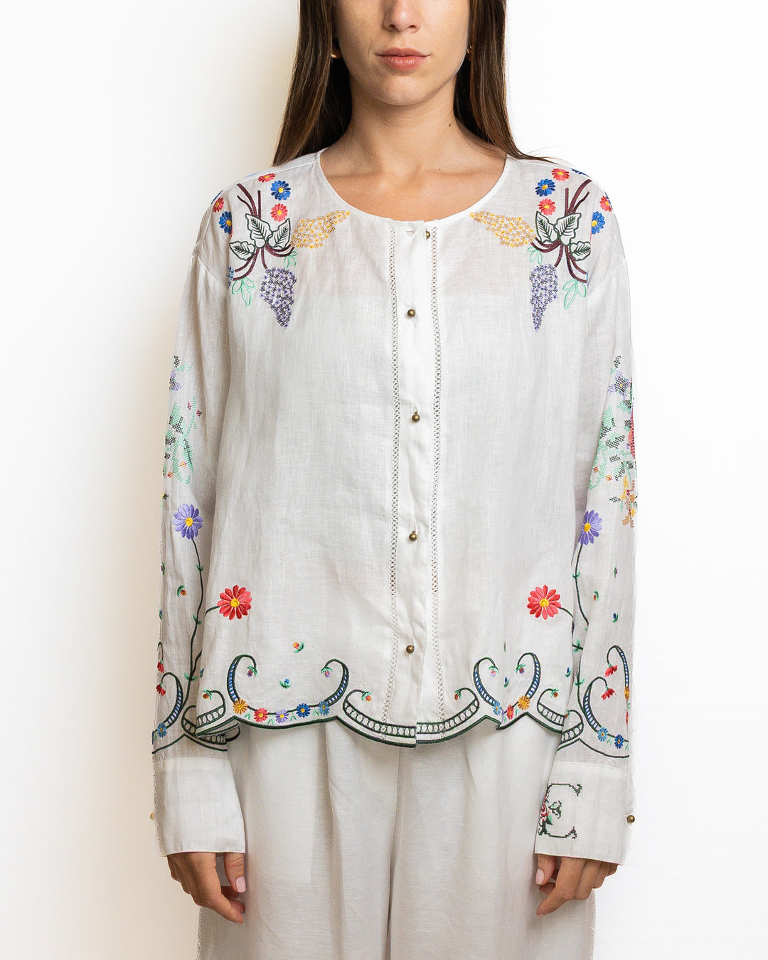 Linen Shirt in White by Me 369 - view 4