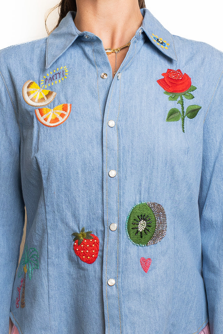 Cotton Shirt in Denim by Me 369 - MODA39