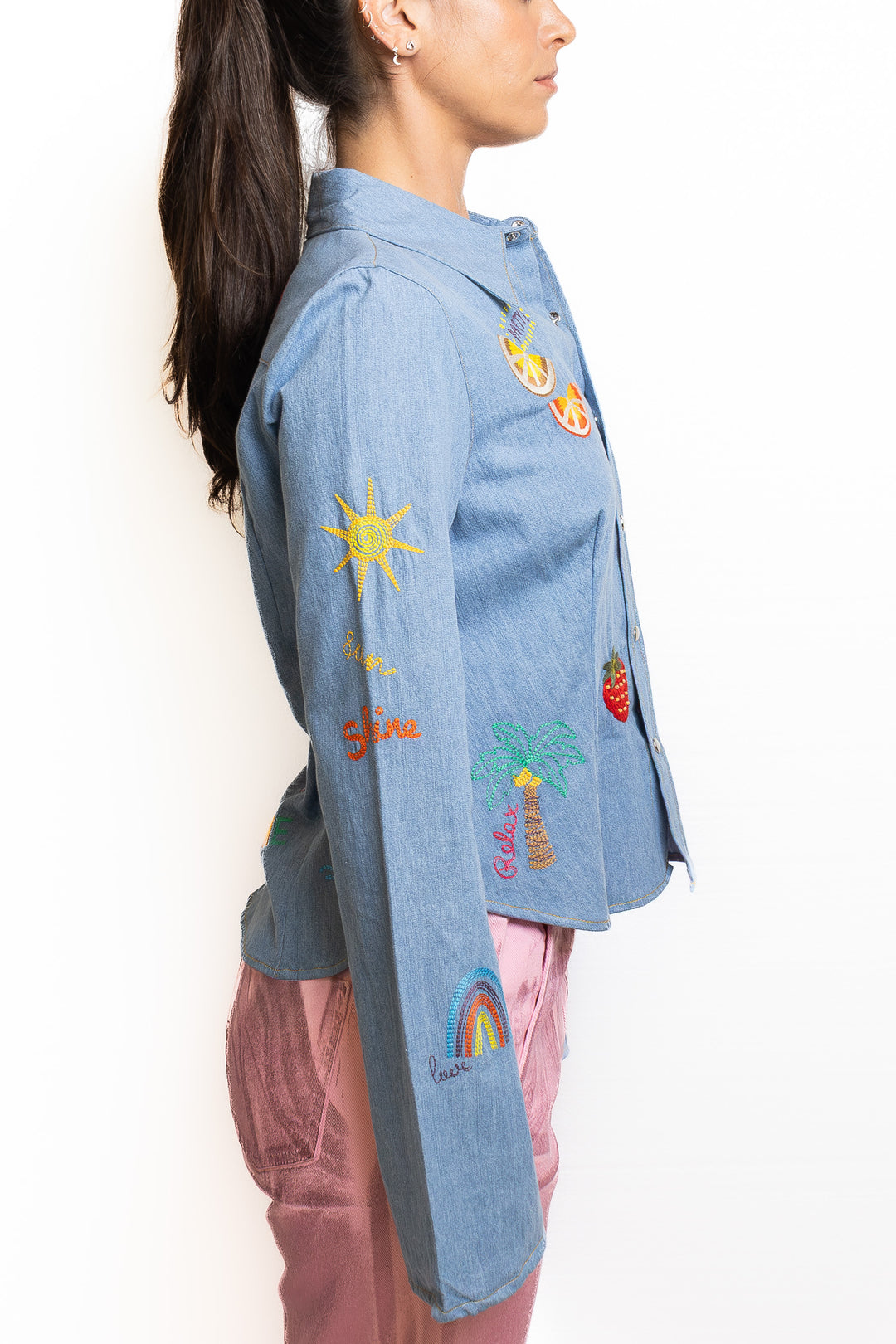 Cotton Shirt in Denim by Me 369 - view 2