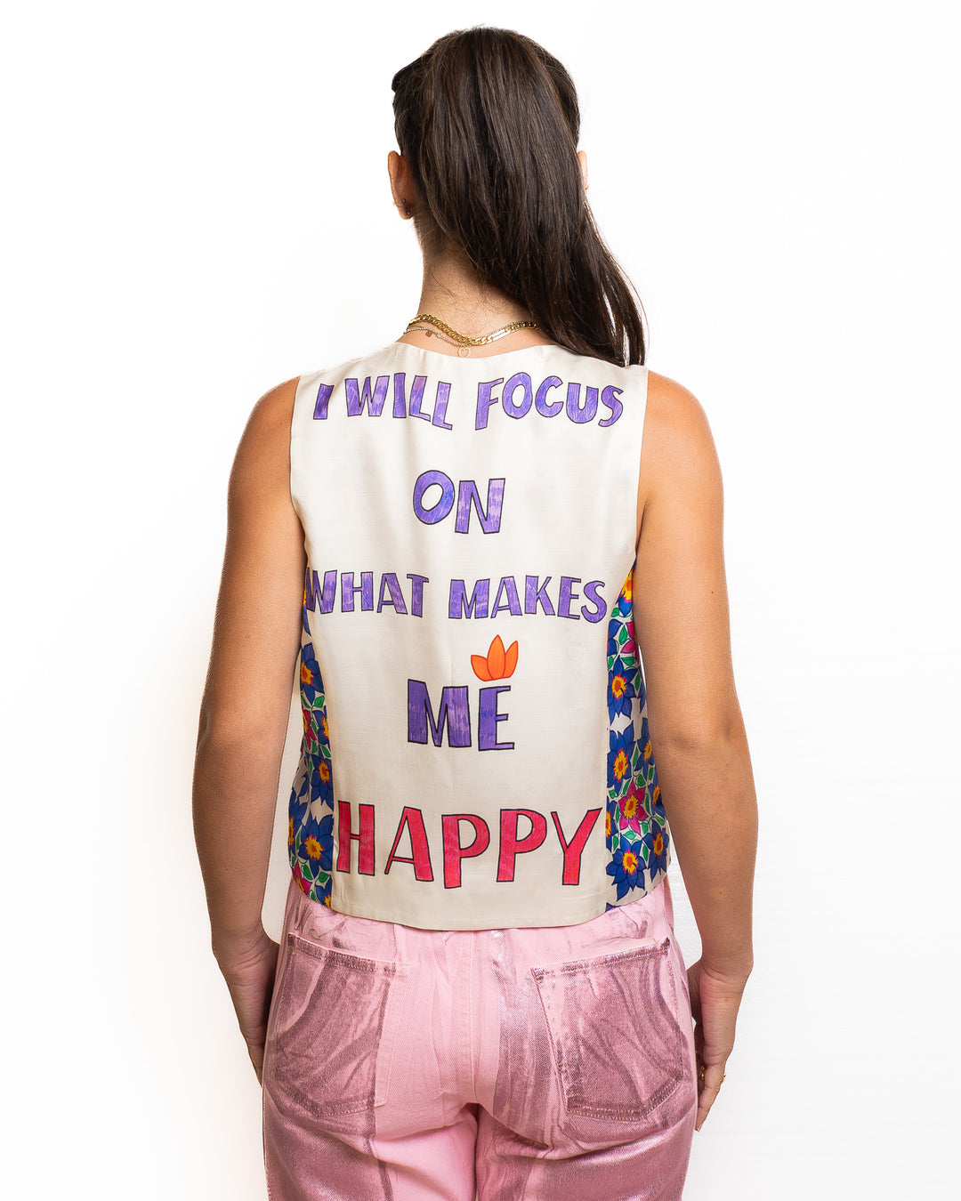 Viscose Vest in Multicolor by Me 369 - view 2