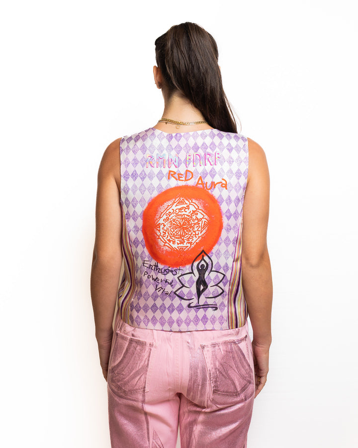 Viscose Vest in Purple by Me 369 - view 3