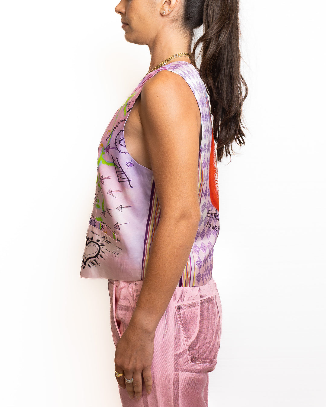 Viscose Vest in Purple by Me 369 - view 4
