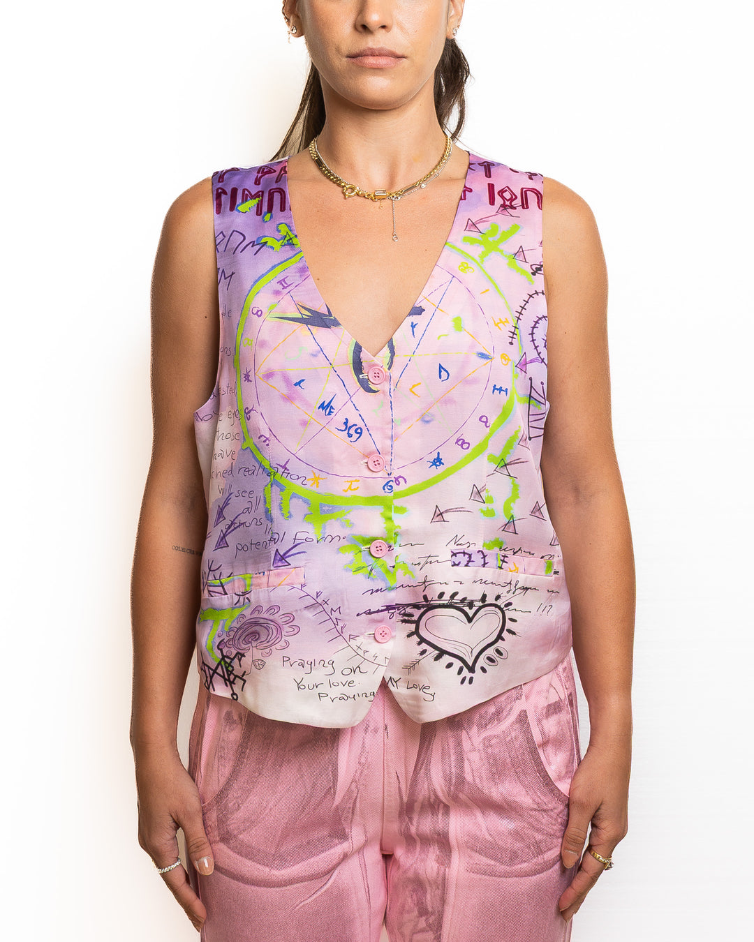 Viscose Vest in Purple by Me 369 - view 5