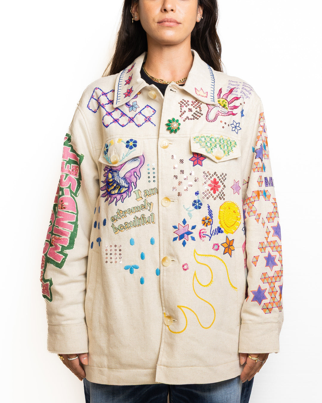 Cotton-Blend Jacket in Multicolor by Me 369 - view 4