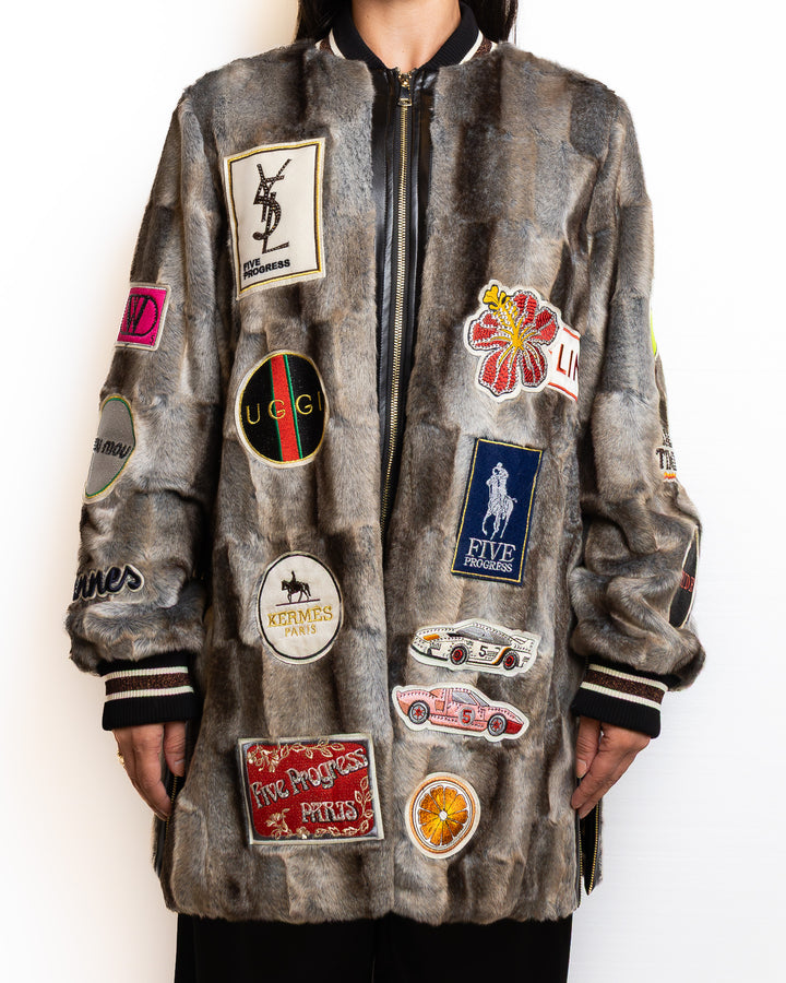 Modacrilica-Blend Jacket in Multicolor With Patches by 5 Progress - MODA39