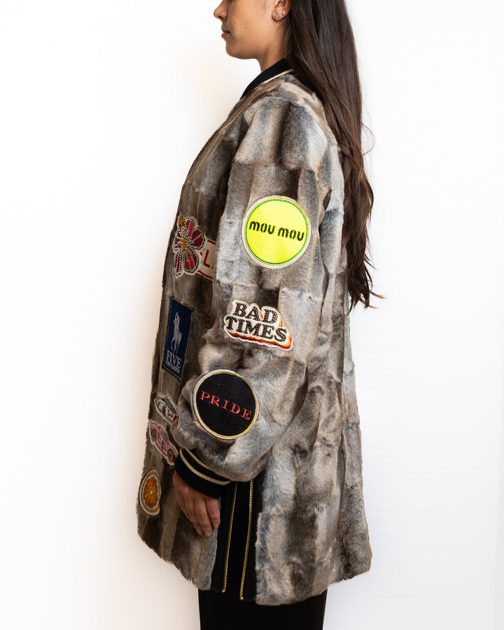 Modacrilica-Blend Jacket in Multicolor With Patches by 5 Progress - view 4