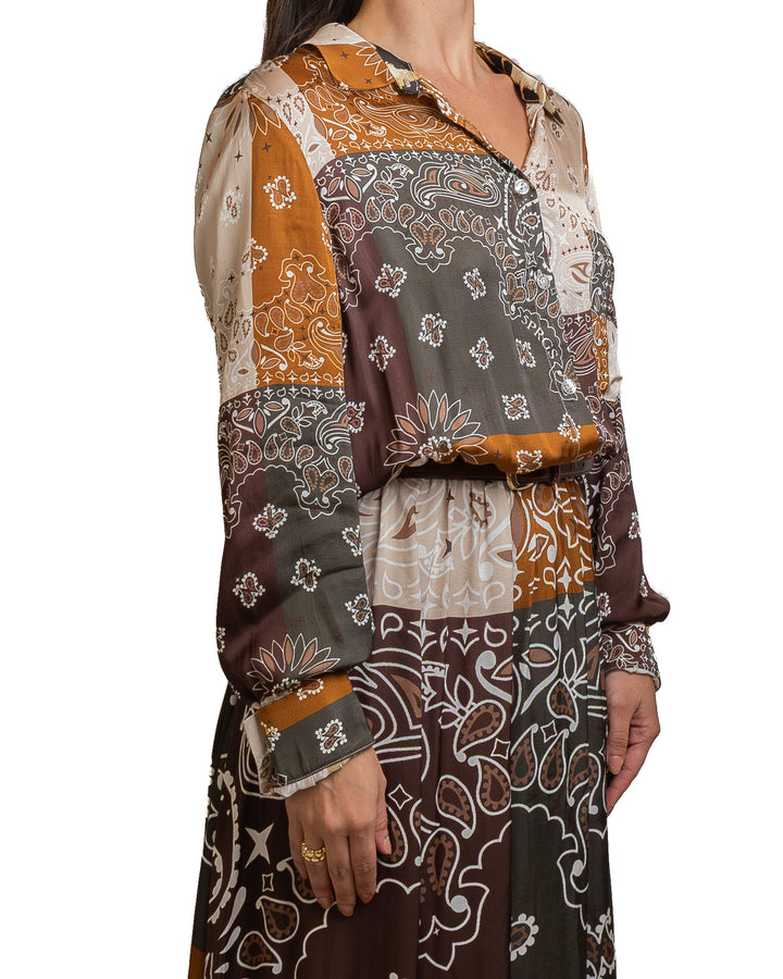 Viscose Dress in Bandana Militare by 5 Progress - MODA39