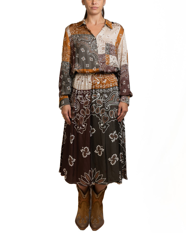Viscose Dress in Bandana Militare by 5 Progress - view 4