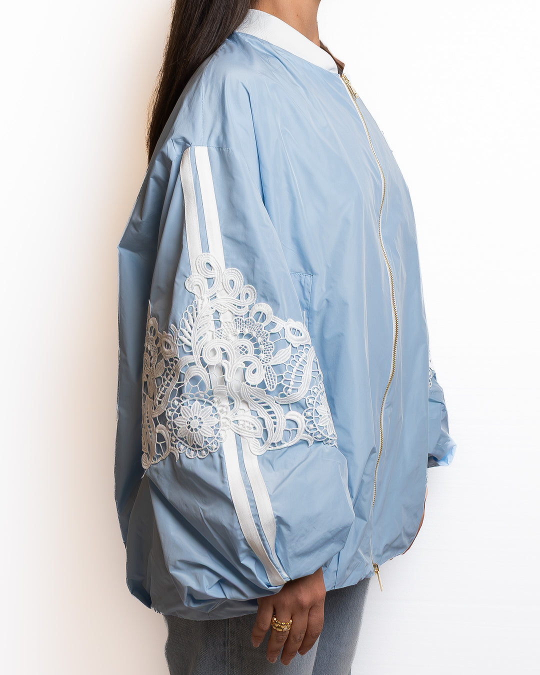 Polyamide Jacket in Light Blue & White by 5 Progress - MODA39