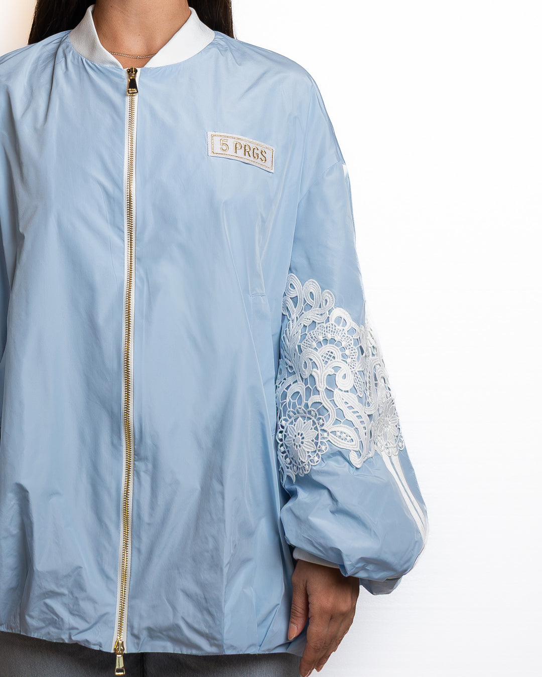 Polyamide Jacket in Light Blue &amp; White by 5 Progress - view 2