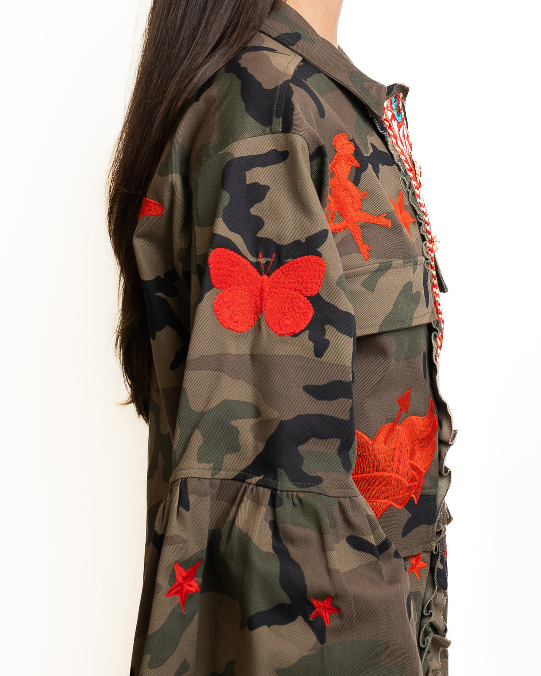 Cotton Jacket in Militare &amp; Rosso by 5 Progress - view 3