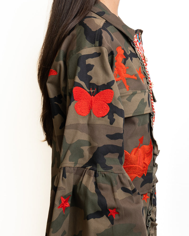 Cotton Jacket in Militare &amp; Rosso by 5 Progress - view 3