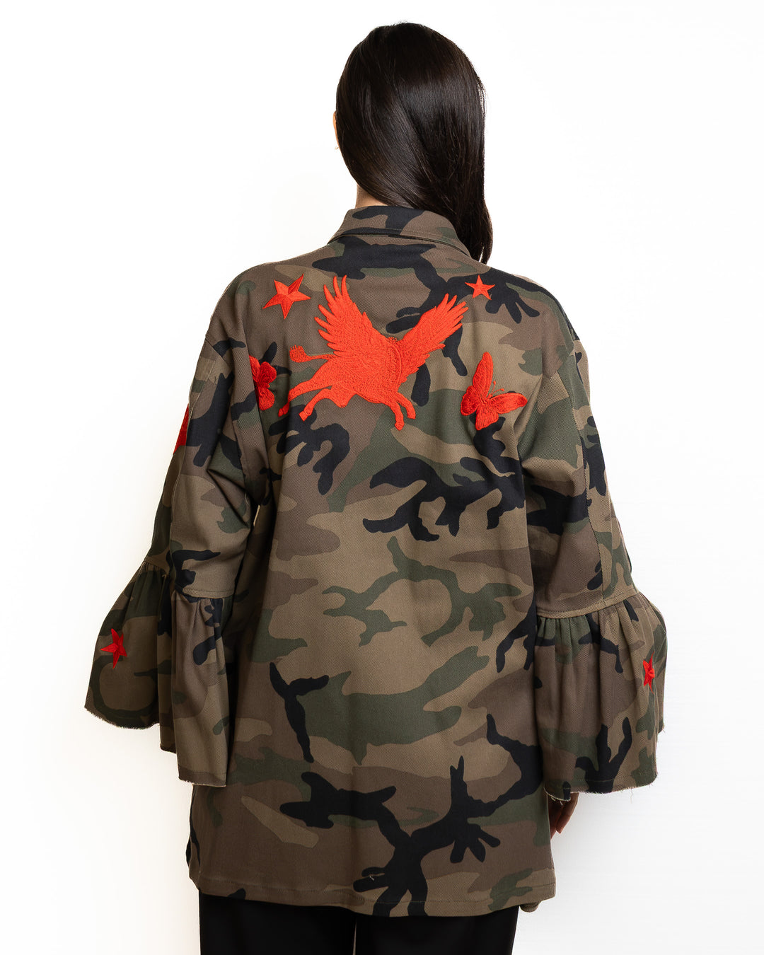 Cotton Jacket in Militare &amp; Rosso by 5 Progress - view 5