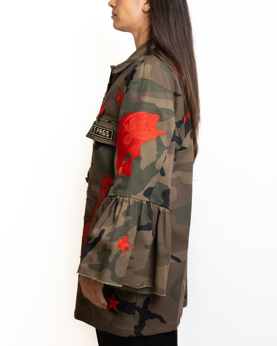 Cotton Jacket in Militare &amp; Rosso by 5 Progress - view 7