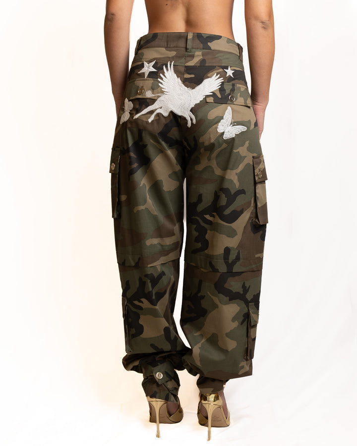 Cotton Pants in Military Green by 5 Progress - view 3