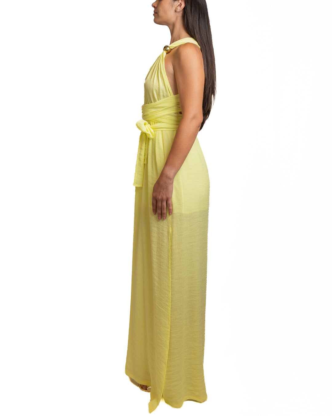 Viscose-Blend Dress in Yellow by Seven Sins - view 7