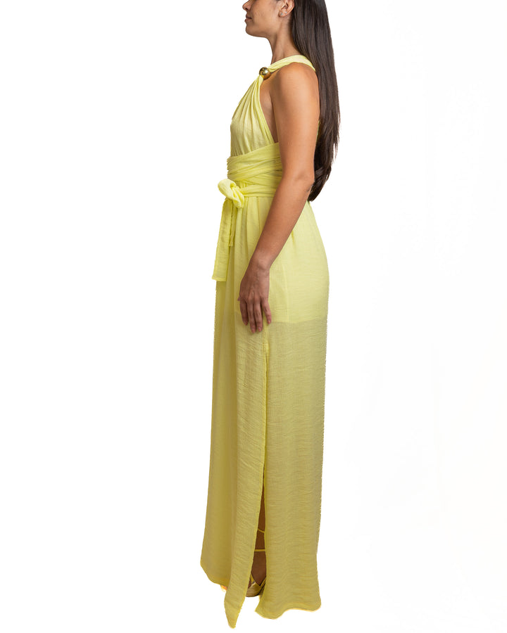 Viscose-Blend Dress in Yellow by Seven Sins - view 8