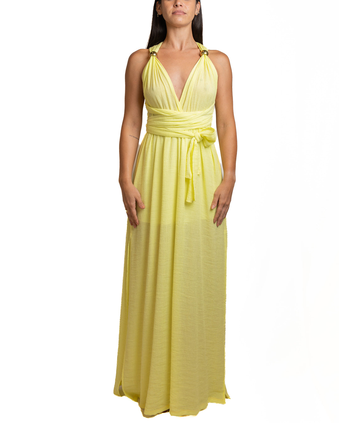 Viscose-Blend Dress in Yellow by Seven Sins - view 9