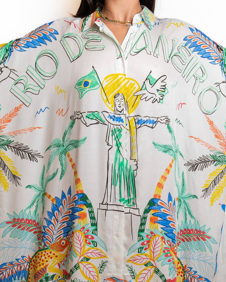 Rayon Shirt in White by Wild - MODA39