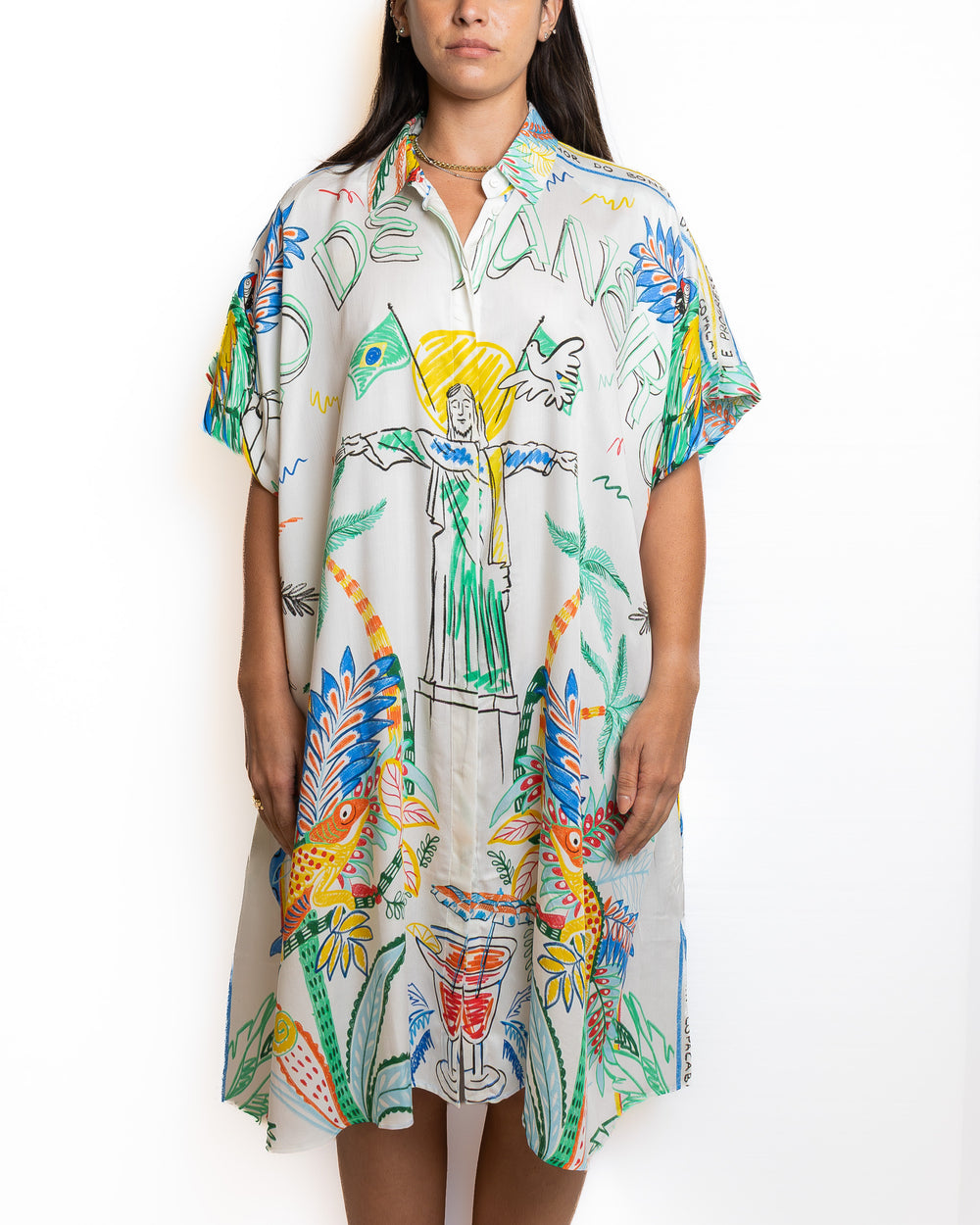 Rayon Shirt in White by Wild - view 2