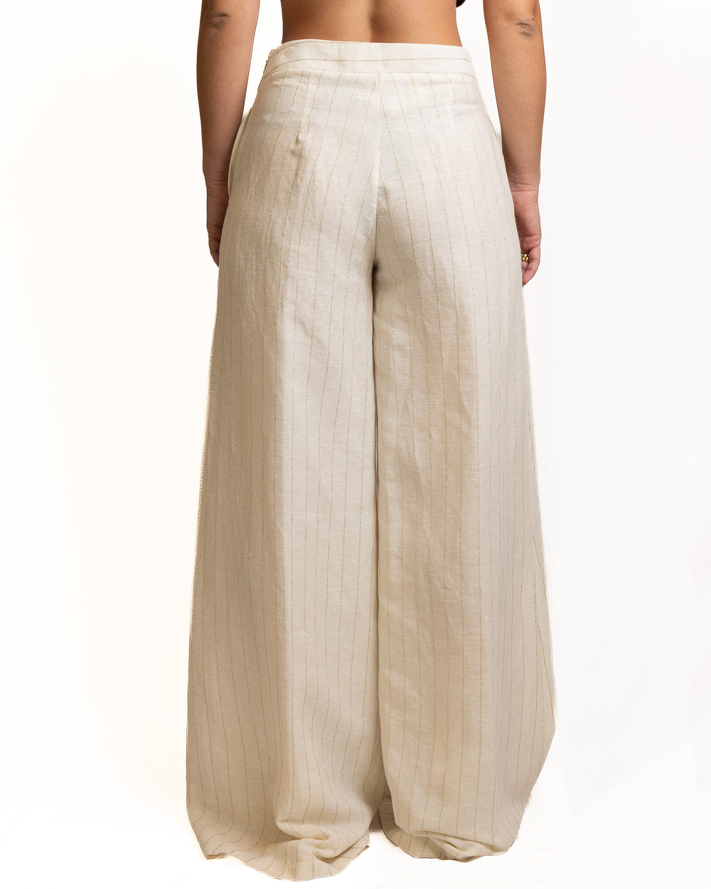 Linen-Blend Pants in Beige by Souvenir Clubbing - view 2