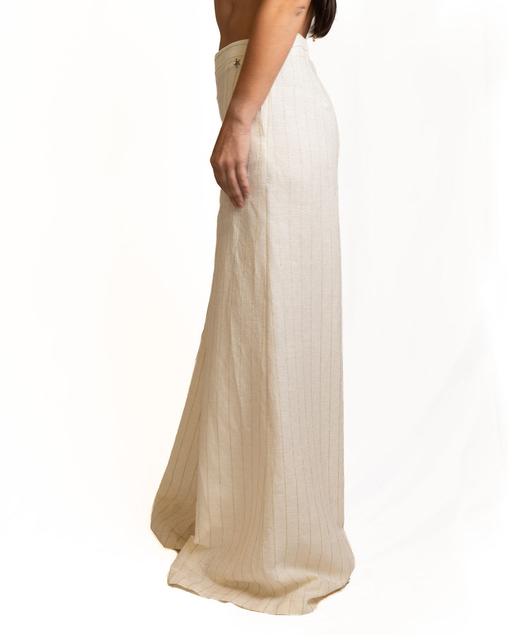 Linen-Blend Pants in Beige by Souvenir Clubbing - view 3