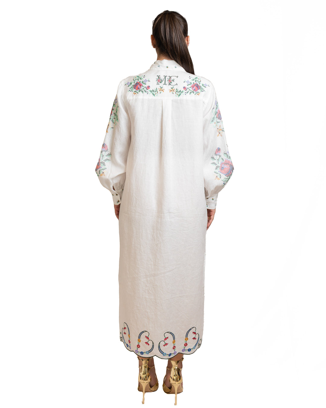 Linen Dress in White by Me 369 - view 4