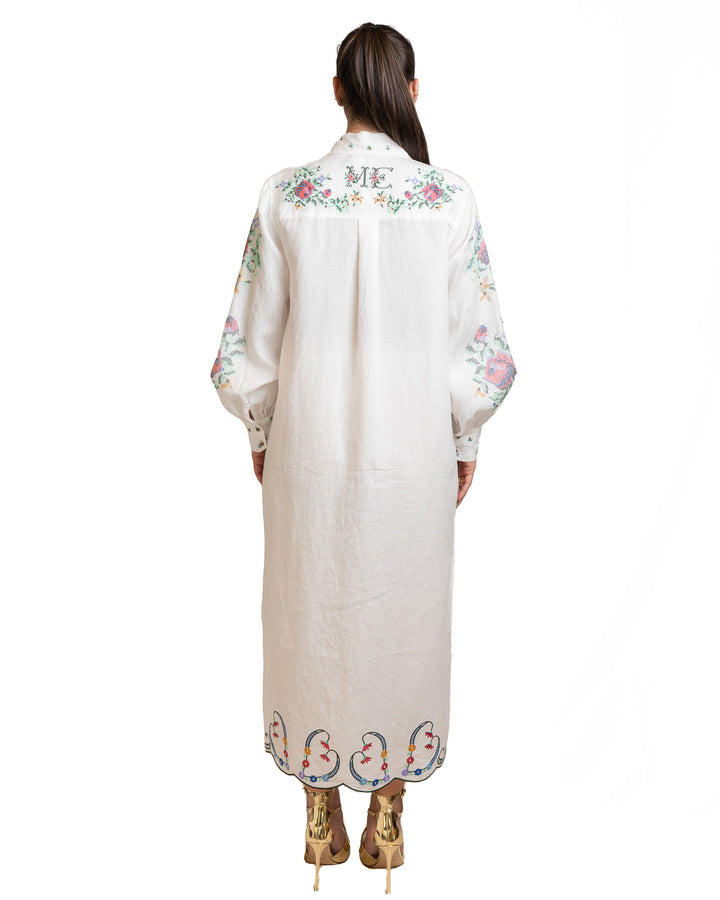 Linen Dress in White by Me 369 - view 4