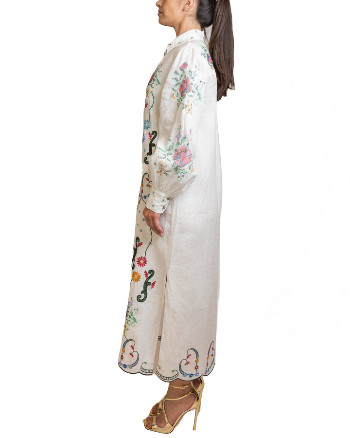 Linen Dress in White by Me 369 - view 5