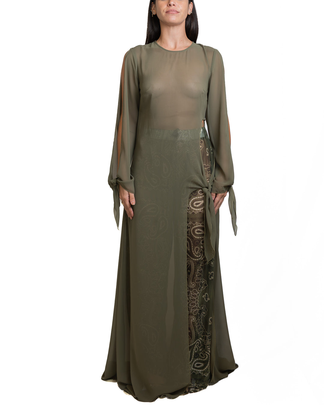 Polyamide Dress in Green by Don&