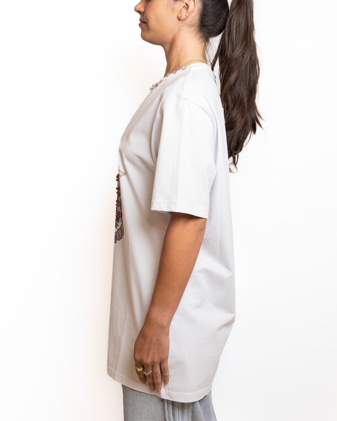 Cotton Moto Jacket in White by Don&