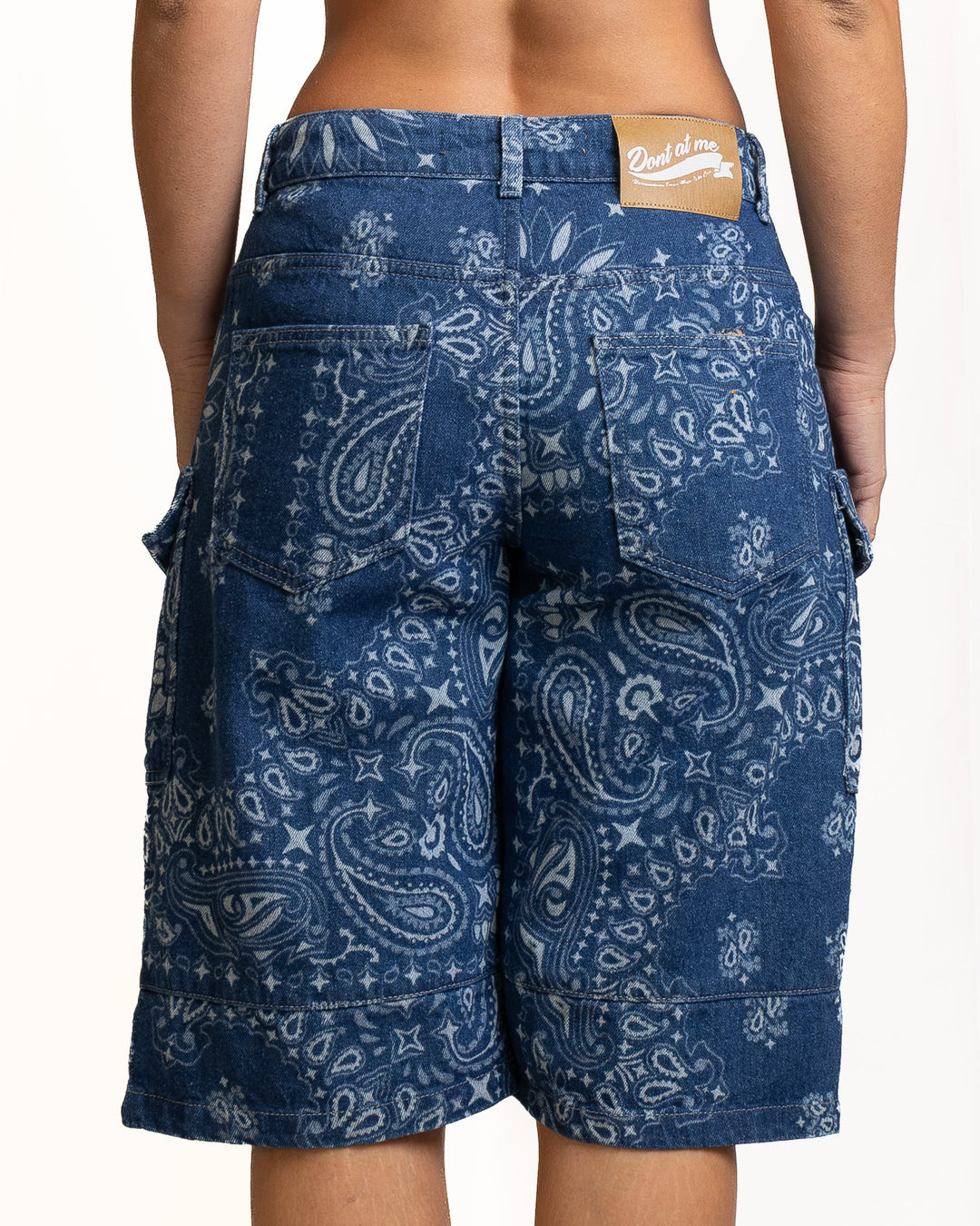 Cotton Bermuda Shorts in Blue Bandana by Don&
