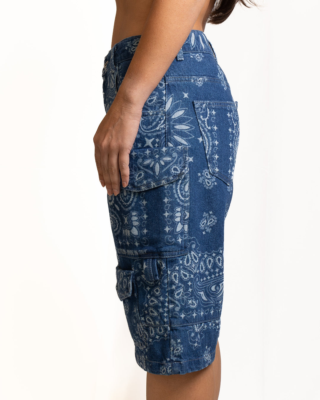 Cotton Bermuda Shorts in Blue Bandana by Don&