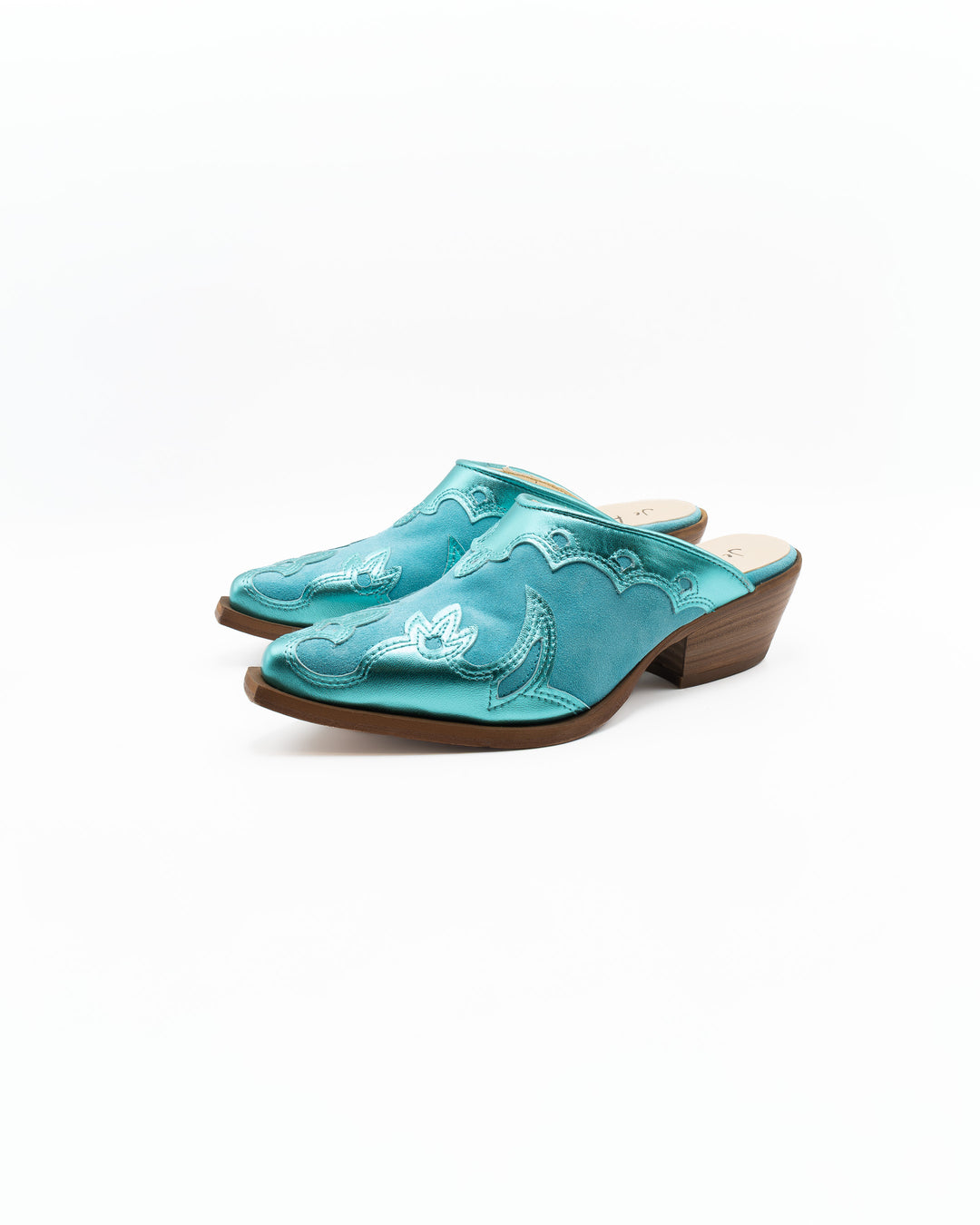 Leather Sandals in Light Blue by Don&