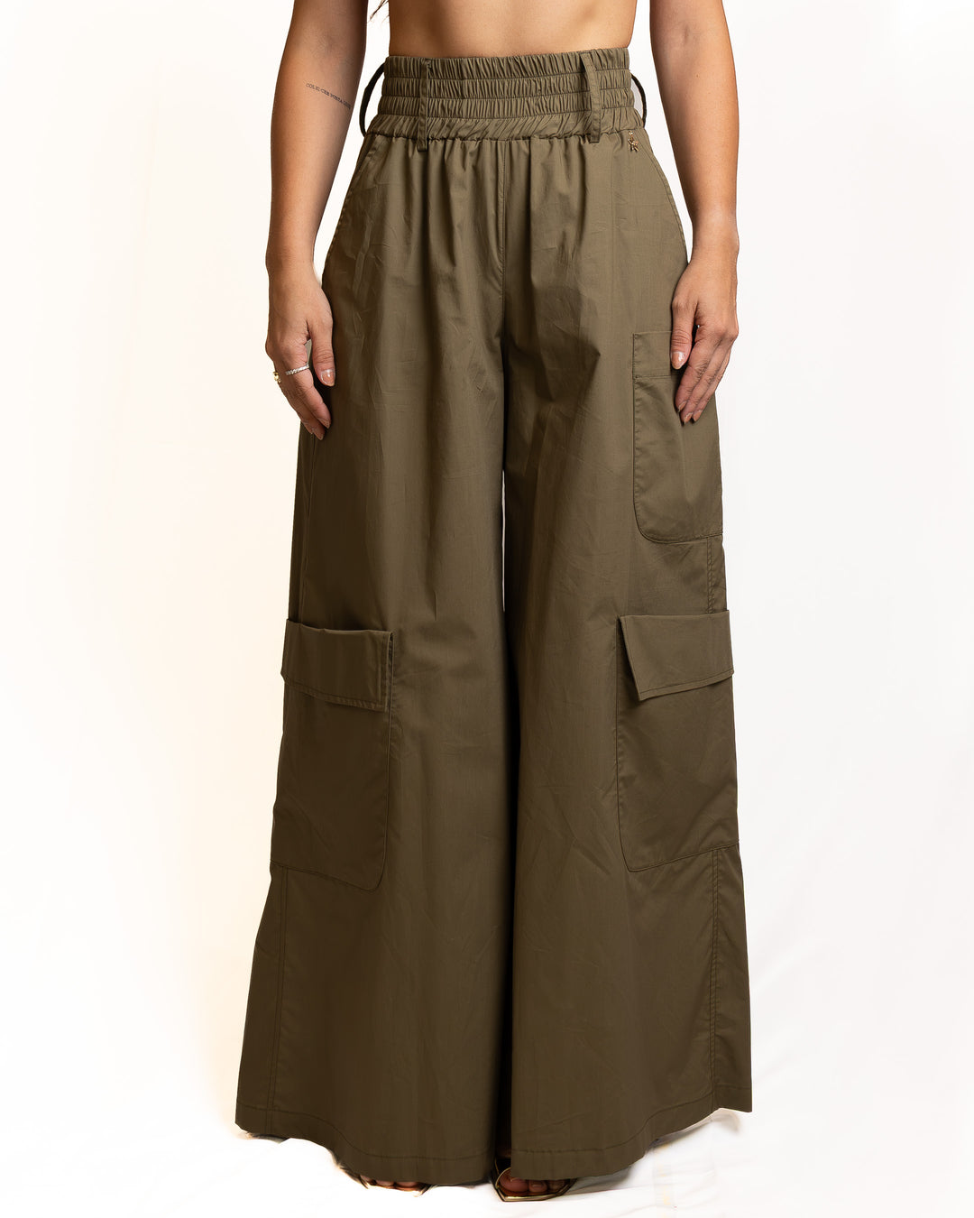 Cotton Pants in Military Green by Souvenir Clubbing - view 3