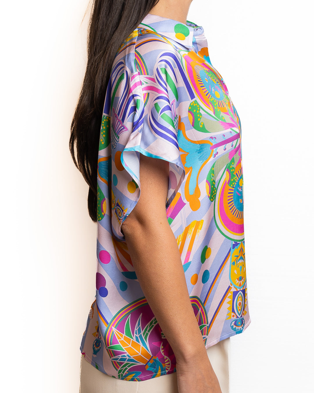 Viscose-Blend Shirt in Blue by Wild - view 2