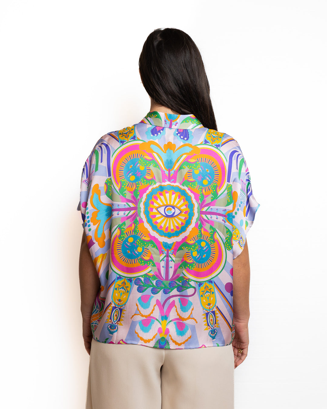 Viscose-Blend Shirt in Blue by Wild - view 3