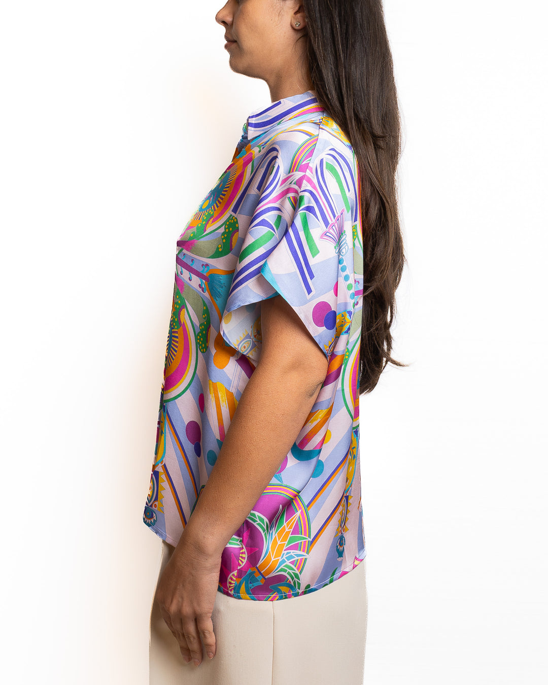 Viscose-Blend Shirt in Blue by Wild - view 4