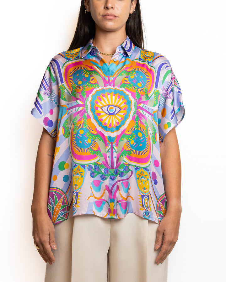 Viscose-Blend Shirt in Blue by Wild - view 5