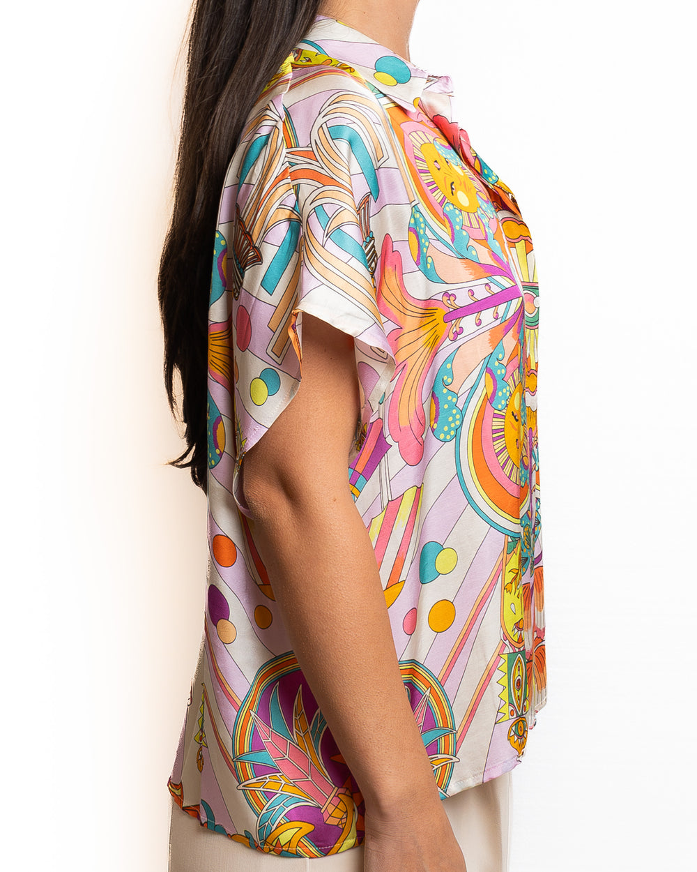 Viscose-Blend Shirt in Rose by Wild - view 2