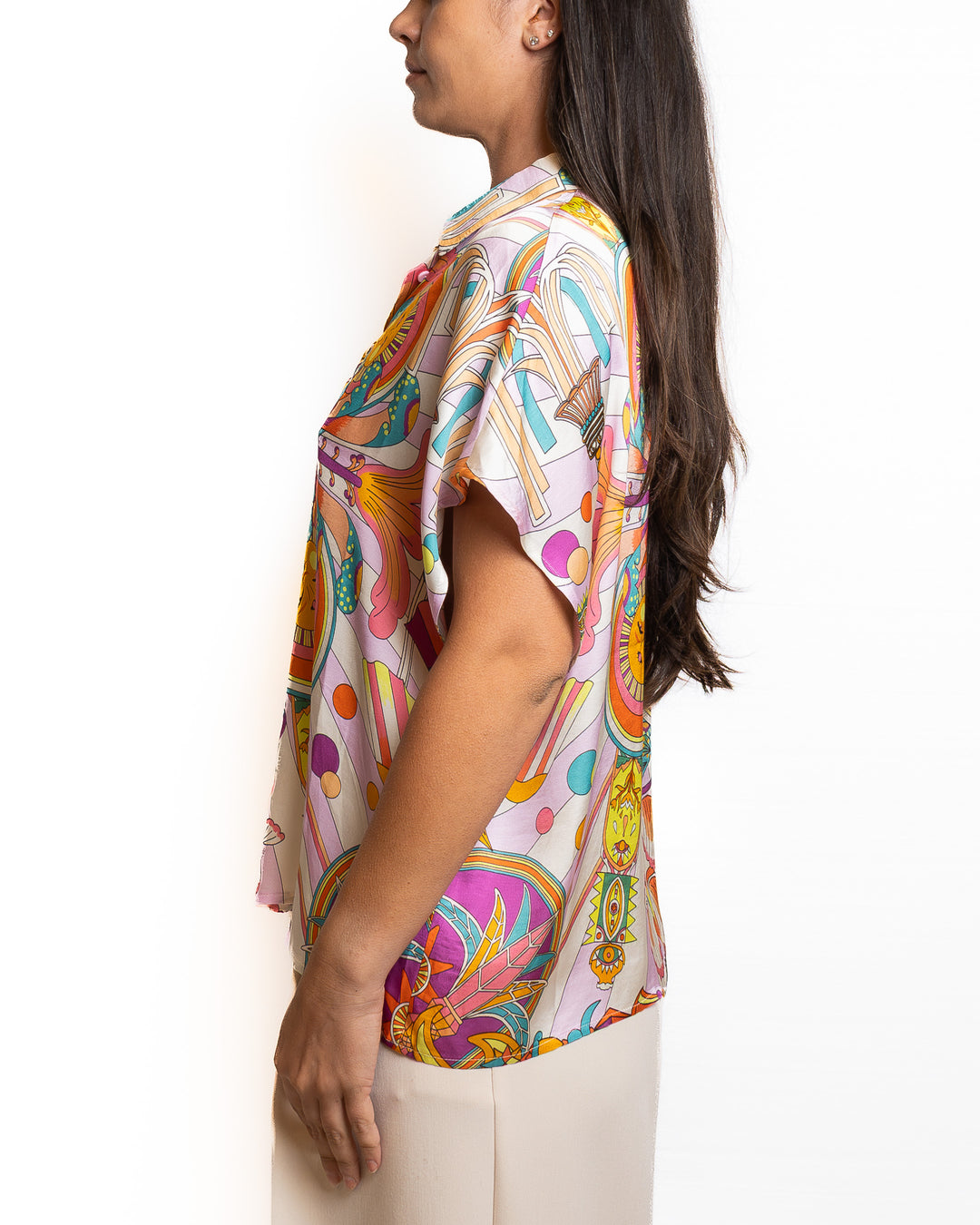 Viscose-Blend Shirt in Rose by Wild - view 4