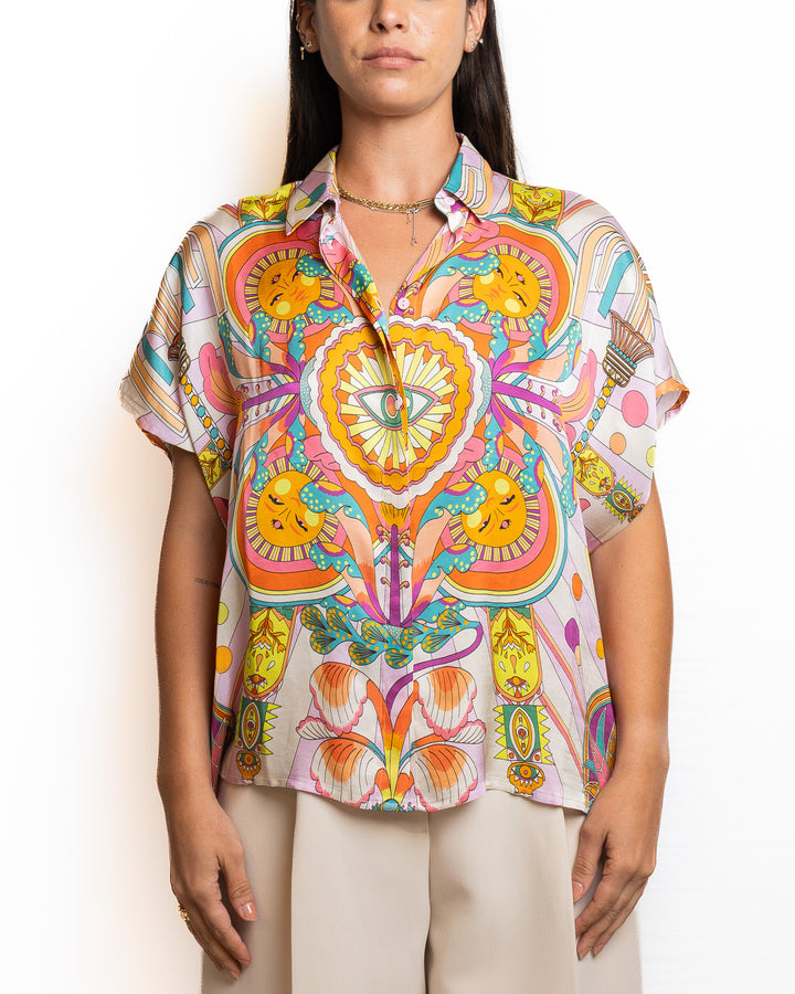 Viscose-Blend Shirt in Rose by Wild - view 5