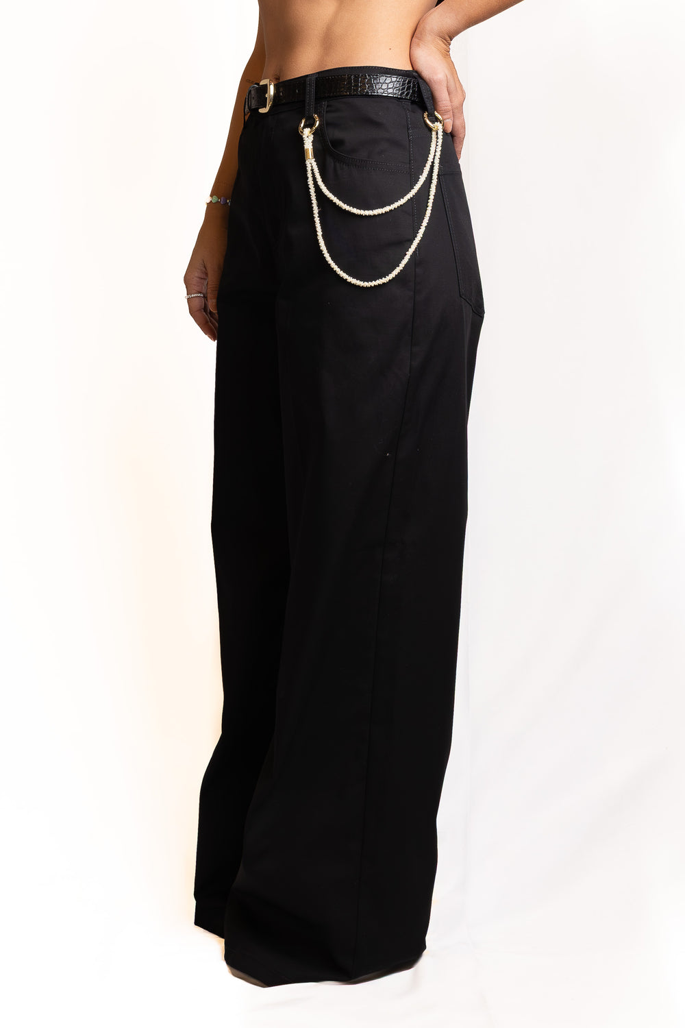 Cotton Pants in Black by Souvenir Clubbing - view 2