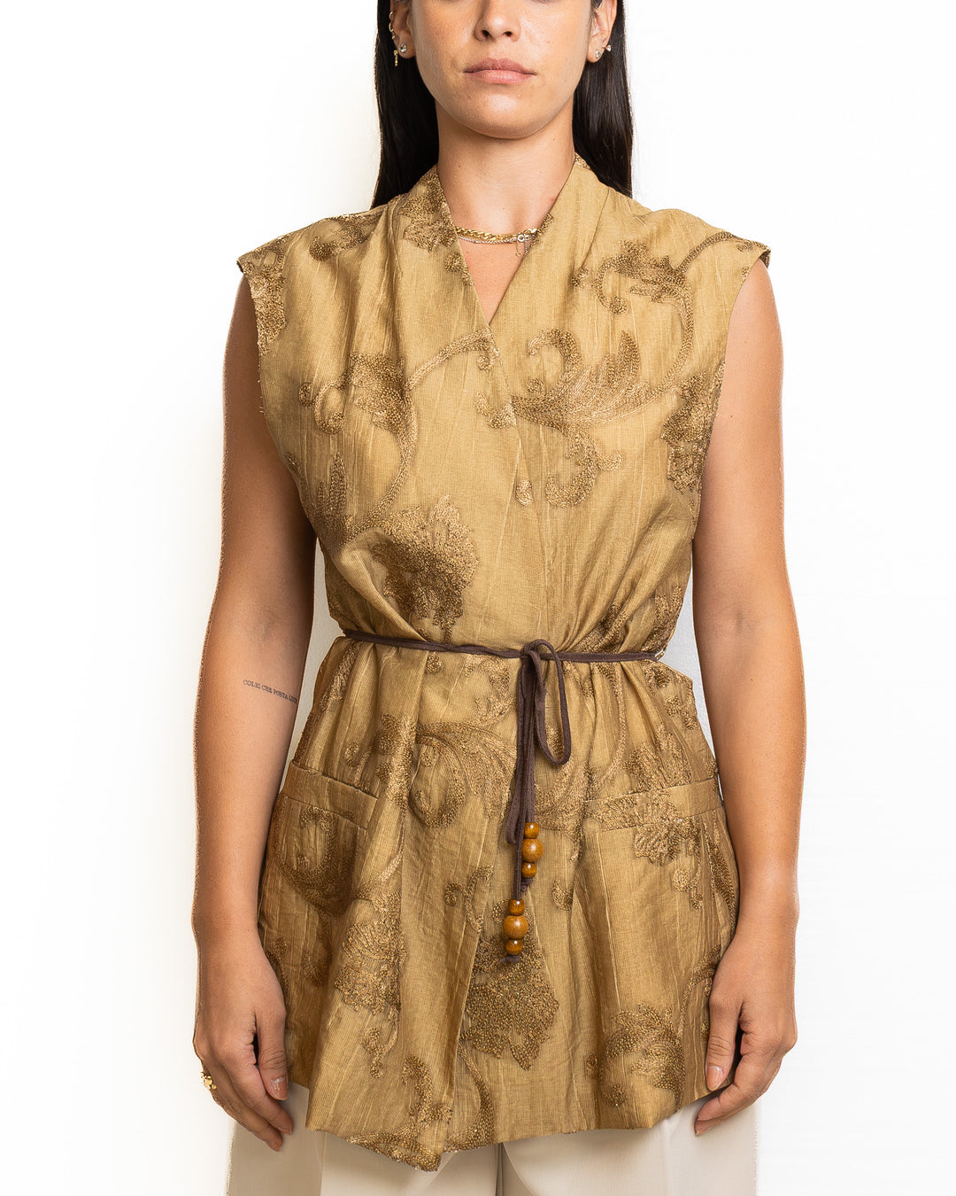 Viscose-Blend Vest in Brown by Souvenir Clubbing - view 4