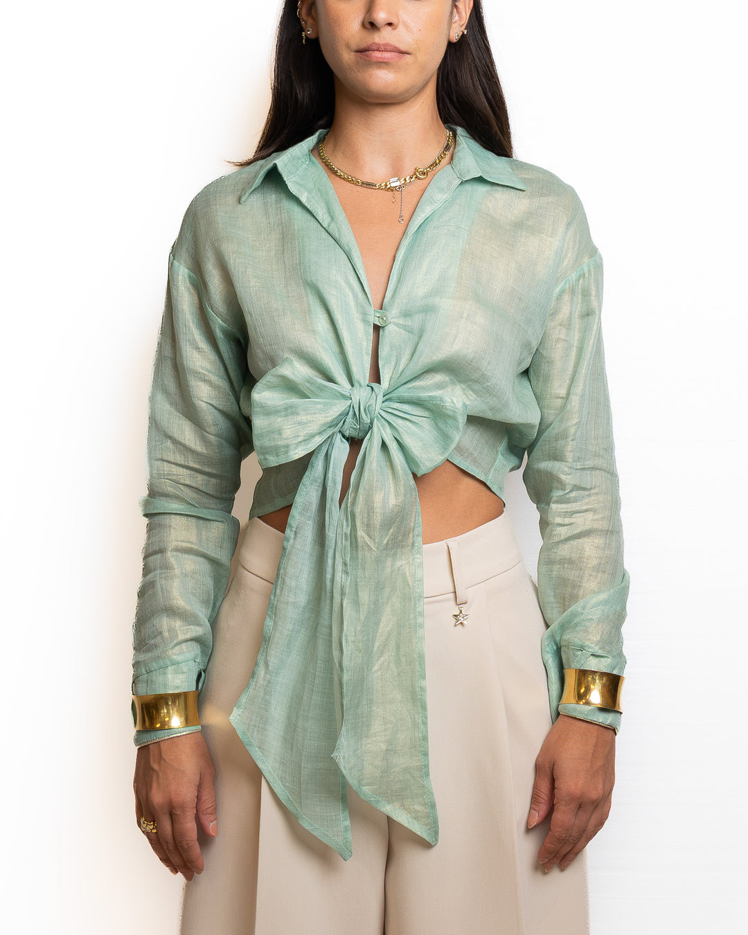 Ramiel Shirt in Verde Acqua by Souvenir Clubbing - view 4